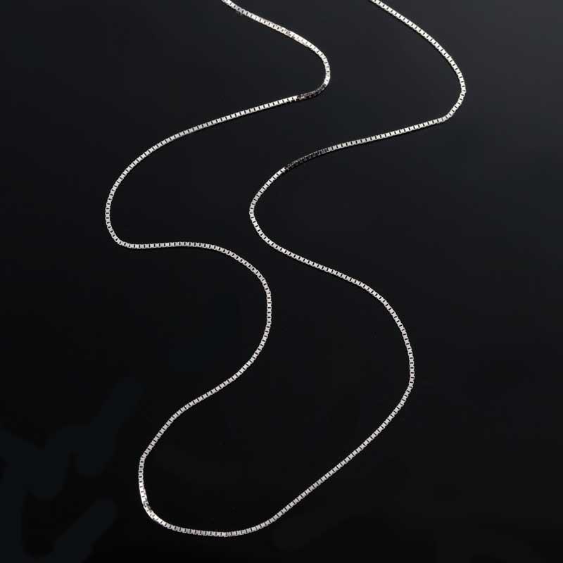 14K White Gold Baby Box Chain