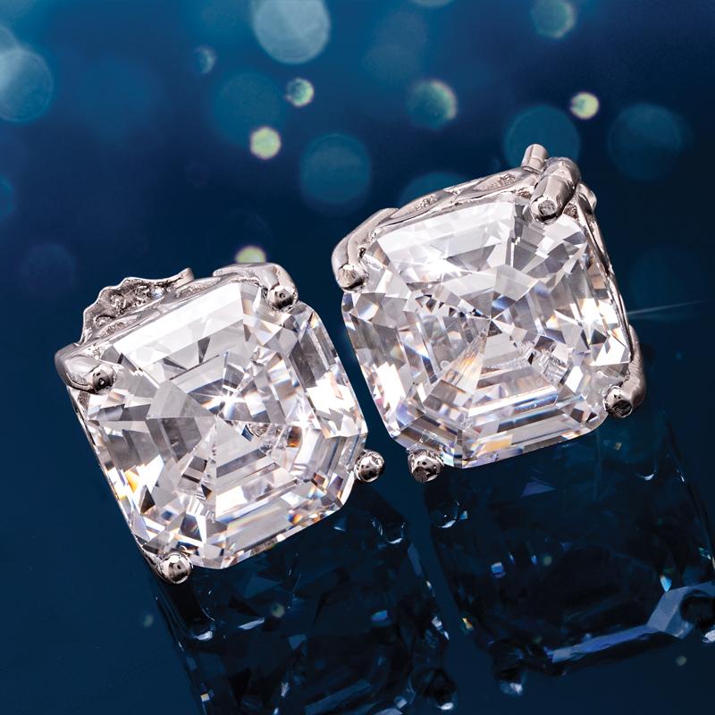 Asscher Cut Earrings (4-1/4 ctw)