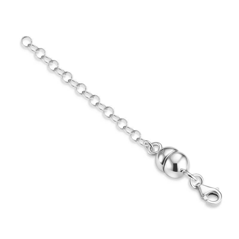 14K Italian White Gold Magnetic Clasp Extender, 2