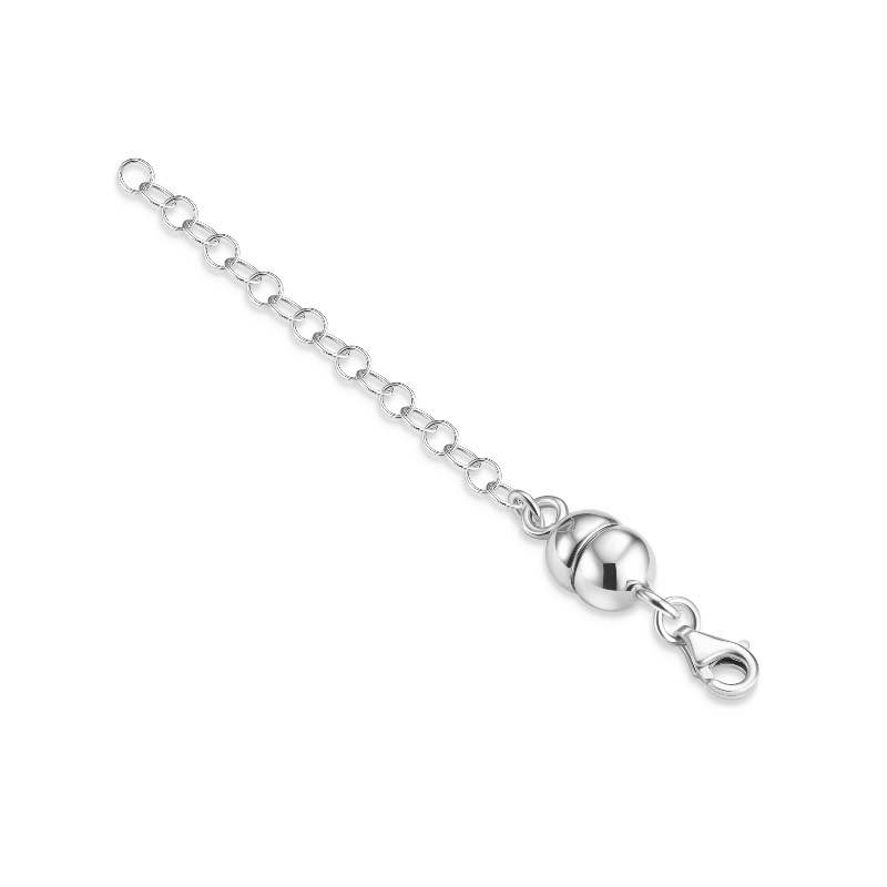 14K Italian White Gold Magnetic Clasp Extender, 2