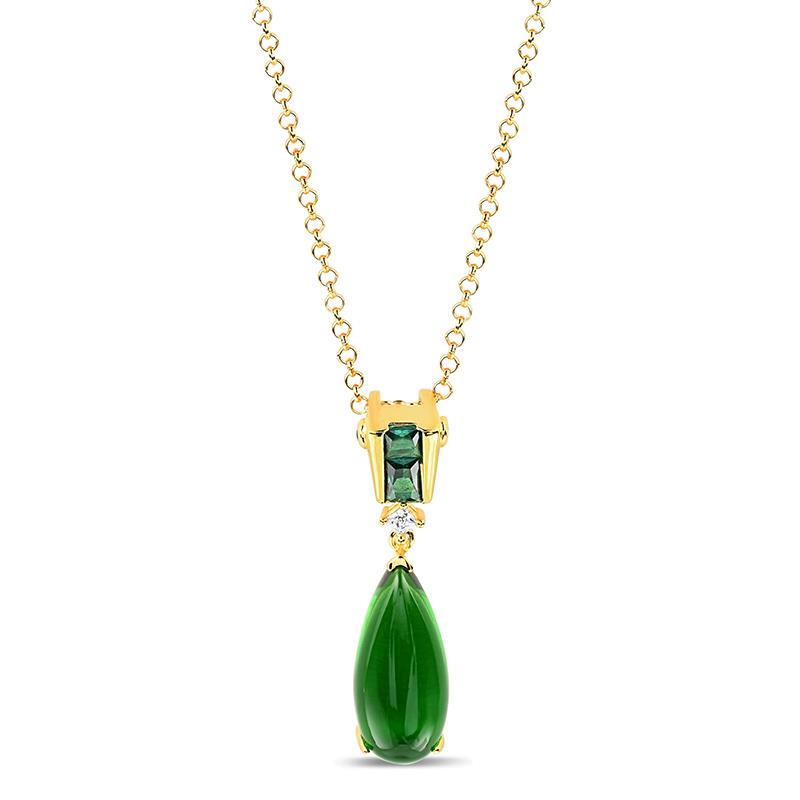 Helenite Tears Pendant, Chain & Earrings