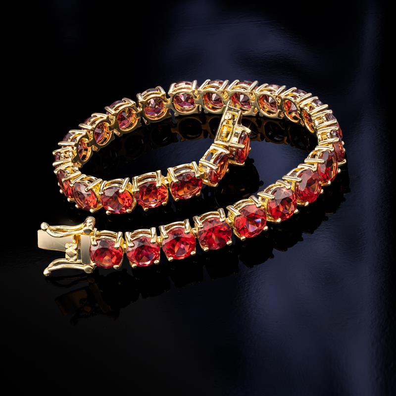 Cognac Garnet Bracelet, Earrings, & Ring