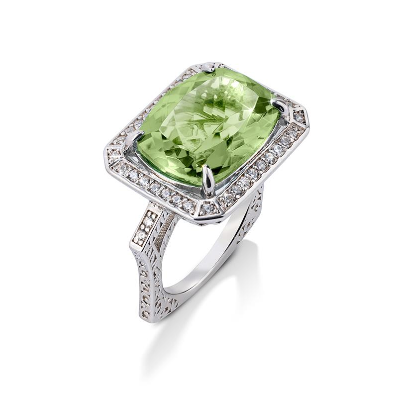 Rainbow Collection Prasiolite Pendant, Chain & Ring