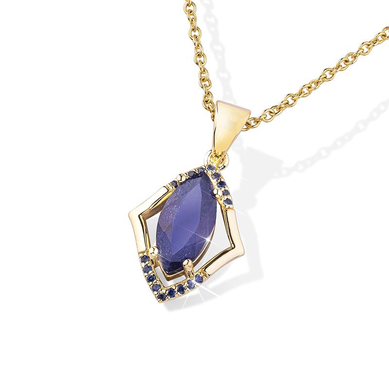 Gem Island Sapphire Pendant, Chain & Earrings