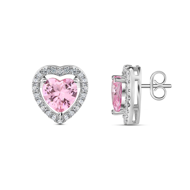 Pink Heart Earrings