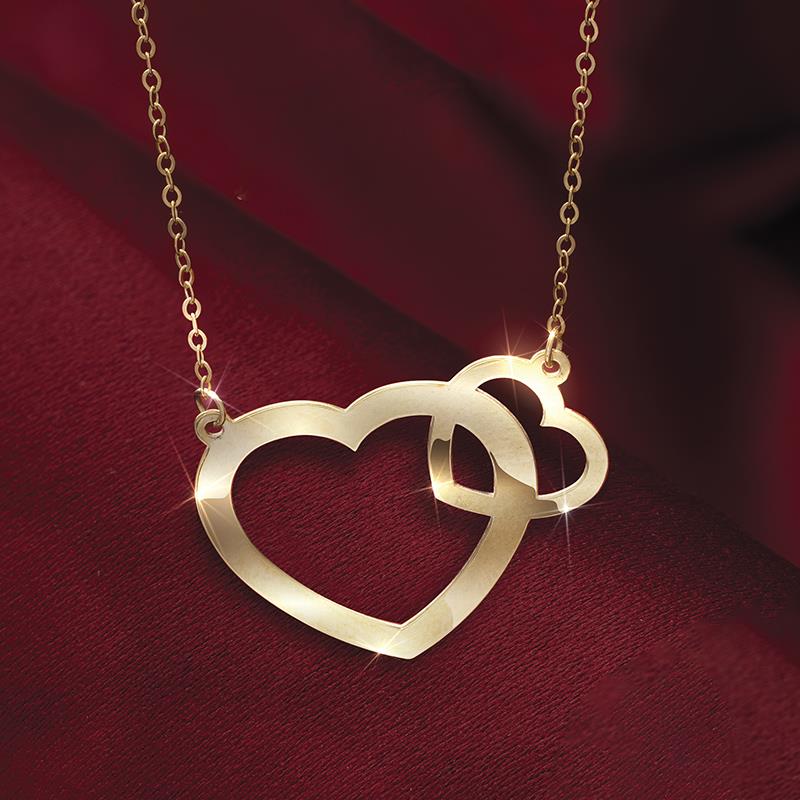 14k Yellow Gold Italian Heart Necklace