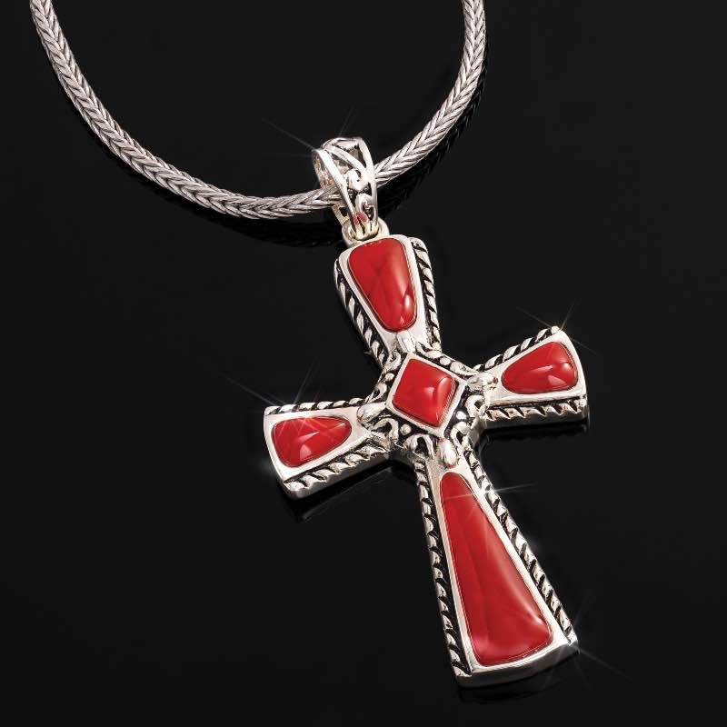 Red Rock Jasper Cross Pendant