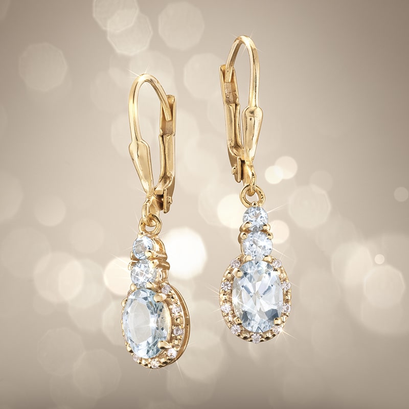 Fire & Ice Aquamarine Earrings