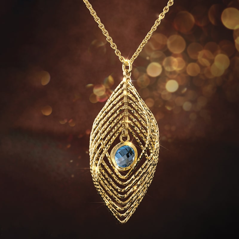 Tuscan Hills Blue Topaz Necklace and Earrings Set