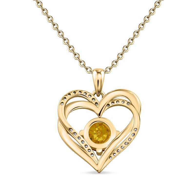 Heart of Forever Collection Pendant PLUS Chain - Citrine Yellow DiamondAura (November)