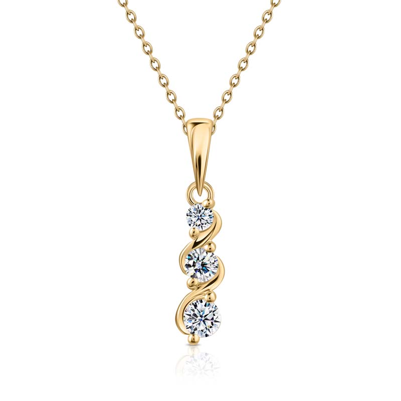 3-Stone Lab-Created Diamond Necklace (1/3 ctw)