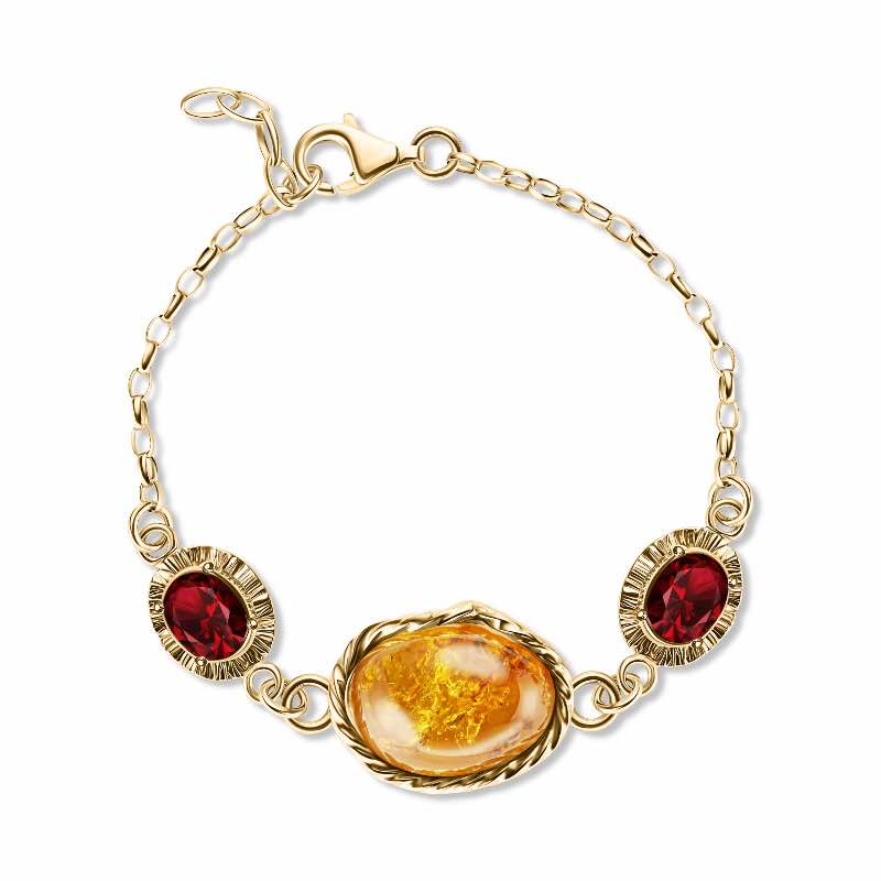 Garnet and Amber Bracelet