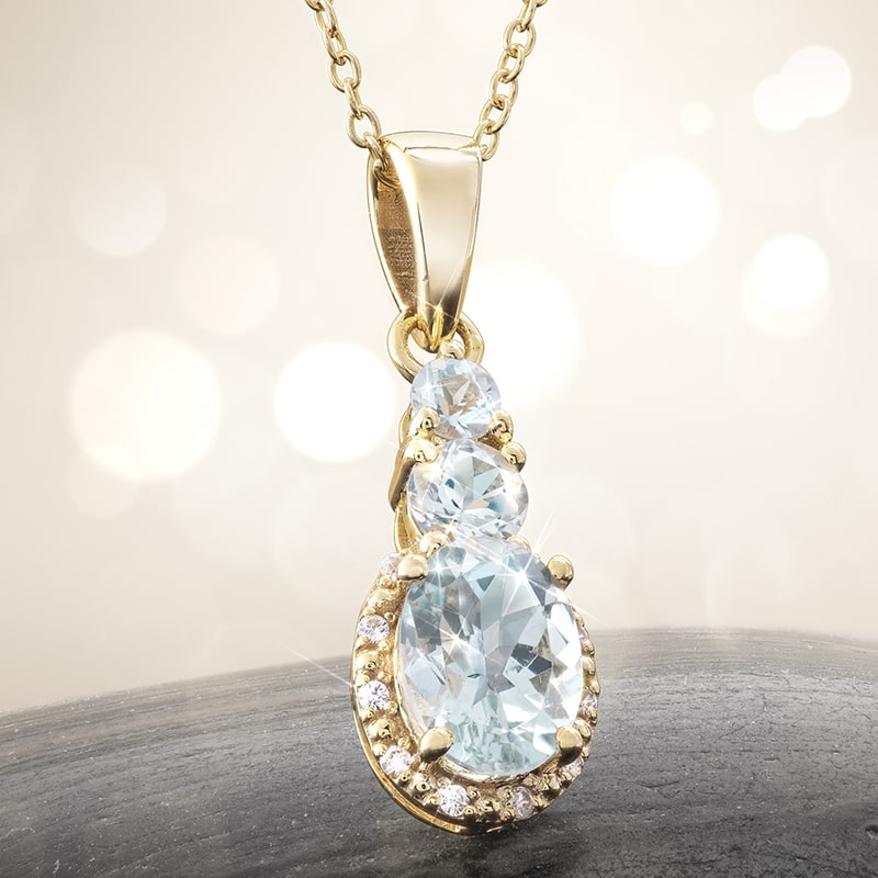 Women's Fire & Ice Aquamarine Necklace