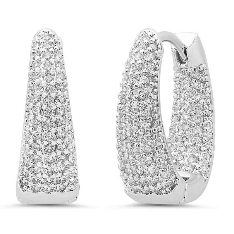 18K WGP Inside & Out Hoop Earrings