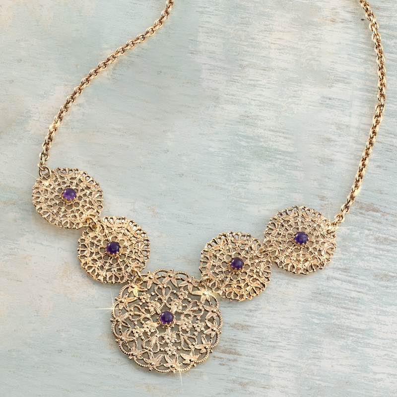 Italian-Made Lace and Amethyst Set