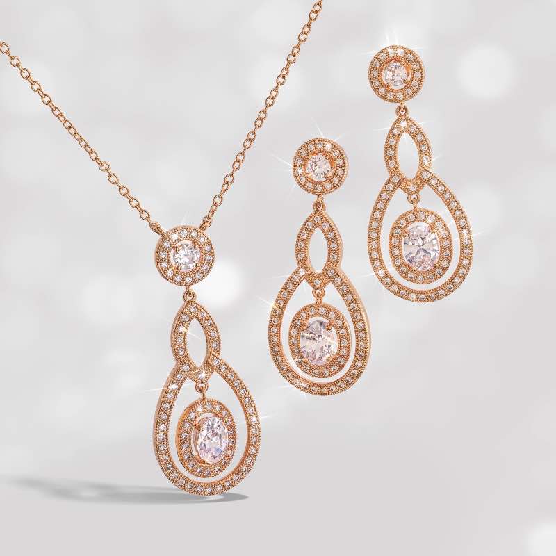 Teardrop Ever After Necklace and Earrings Set