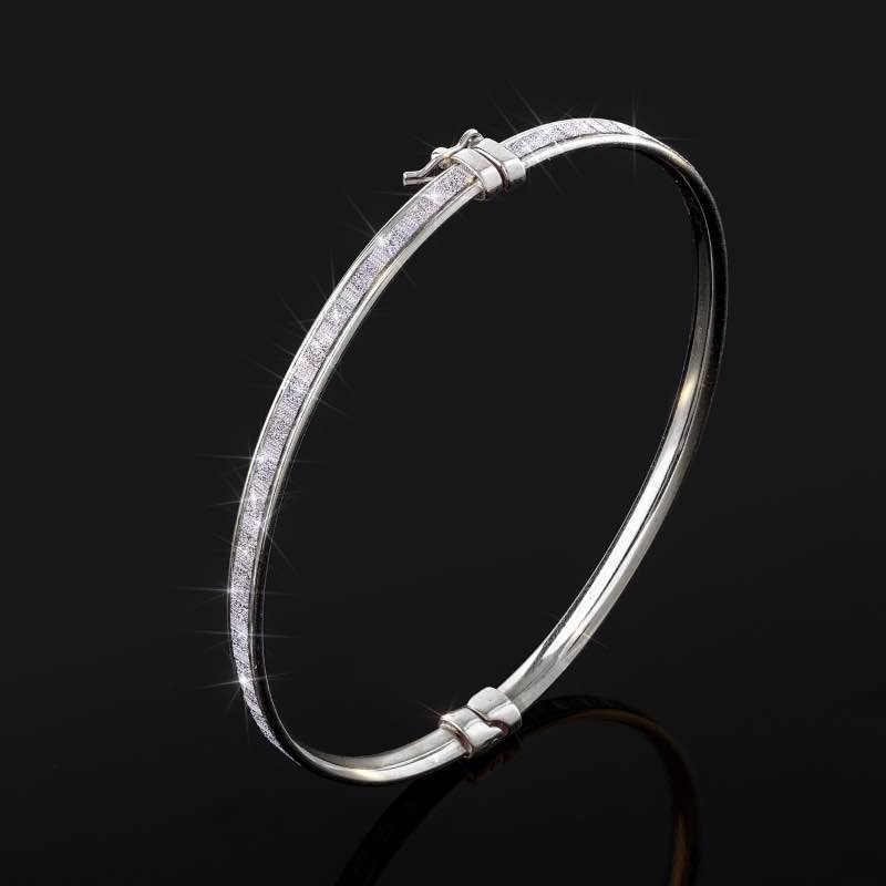 Sparkle Bangle Bracelet (Sterling Silver)