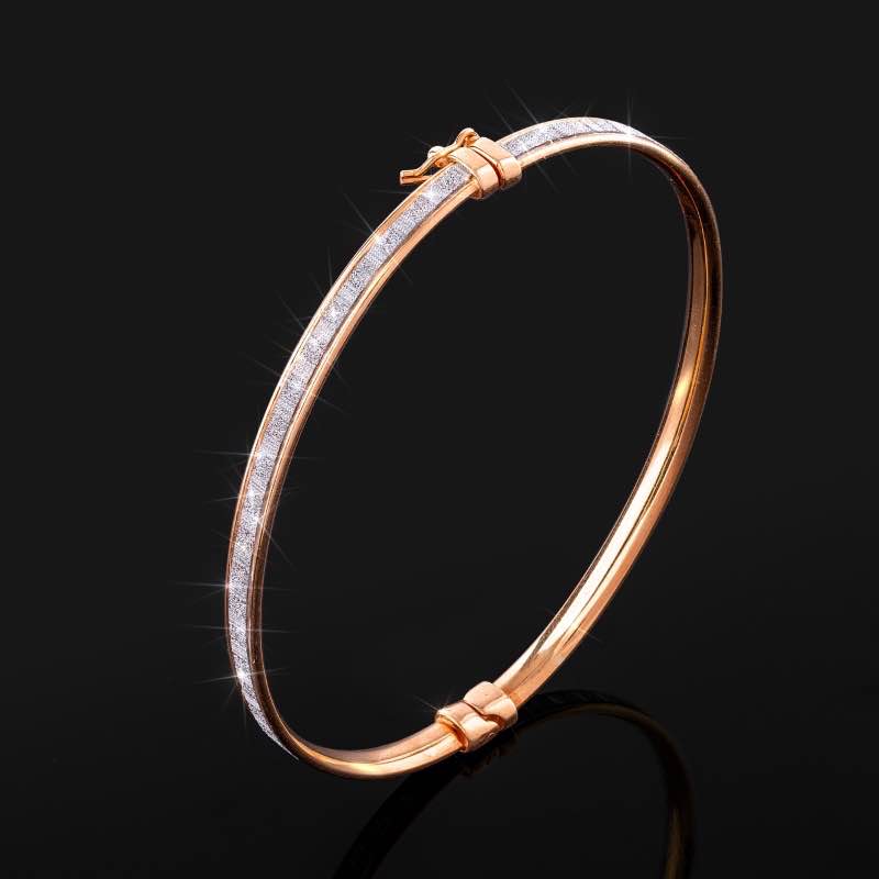 Sparkle Bangle Bracelet (Rose Gold Finished)