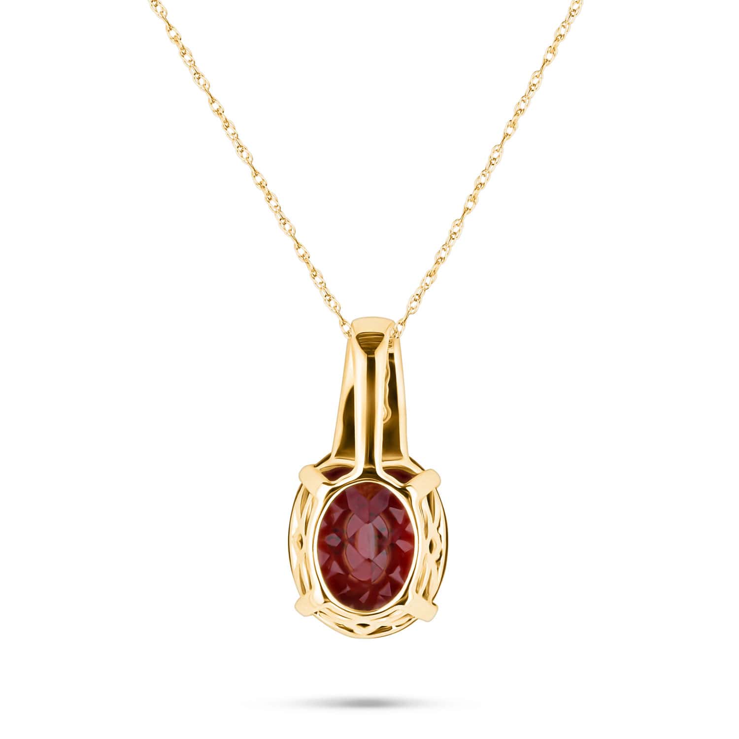 14k Yellow Gold Anthill Garnet and Diamond Necklace