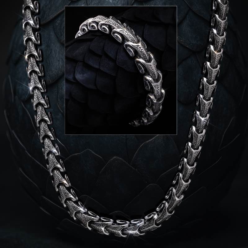 Men's Legendary Dragon Bracelet & Necklace