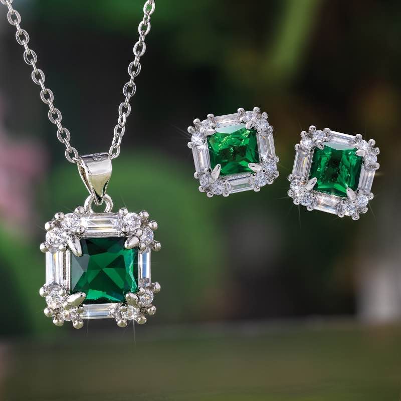 Spring Greens Necklace and Earrings