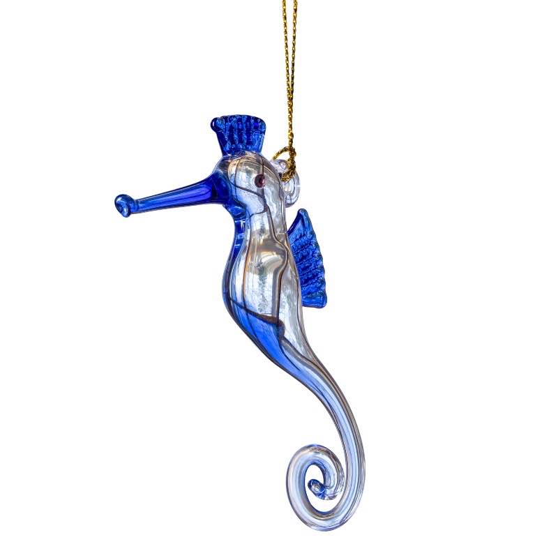 Hand-blown Egyptian Glass Seahorse Ornament