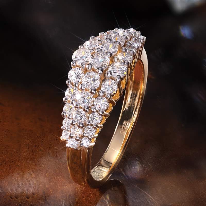 Lab-Created Diamond Cocktail Ring (14k Yellow Gold-finished)