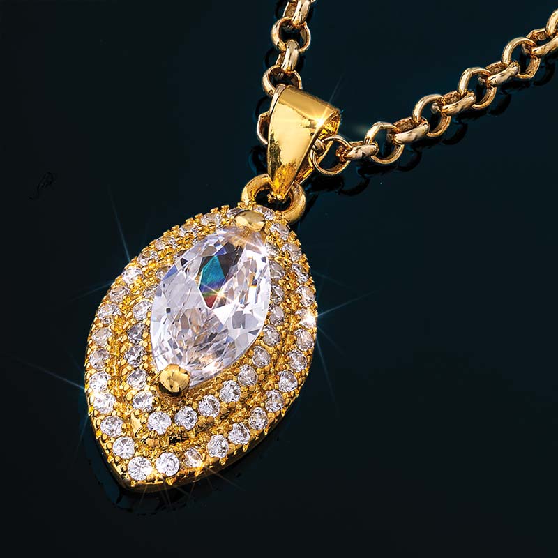 Gold-finished Mirador Marquise DiamondAura Pendant