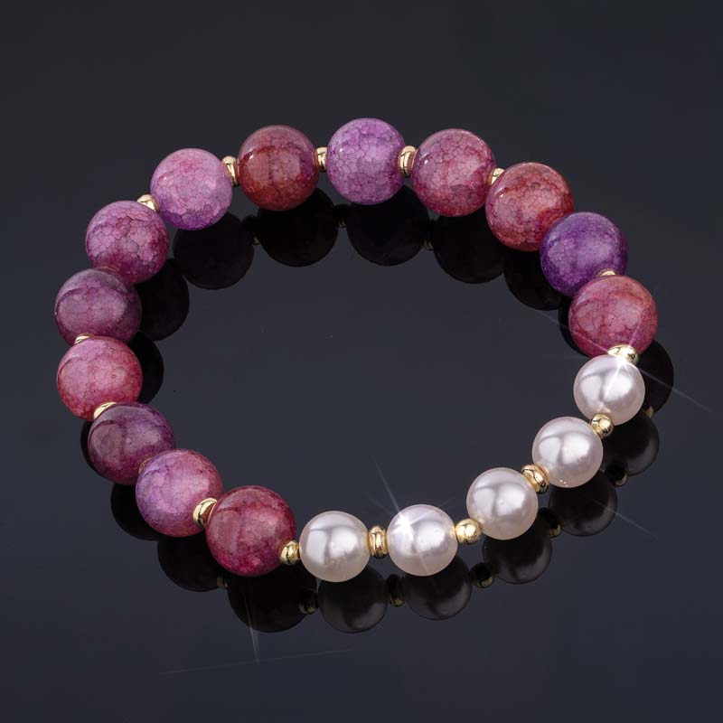 Perfect Style Agate and Shell Pearl Bracelet