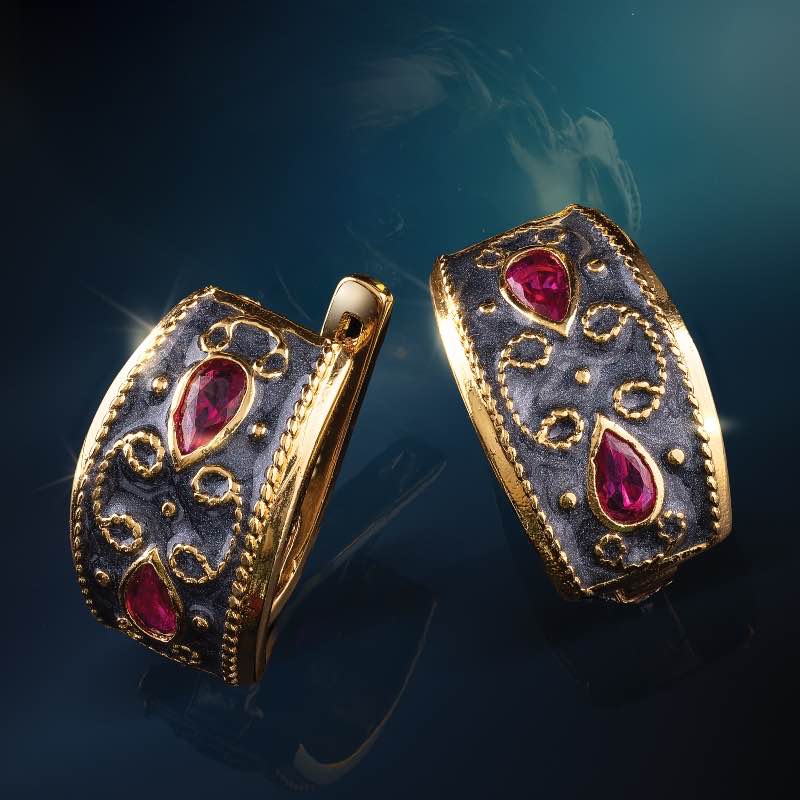 Athena Lab-created Ruby Earrings