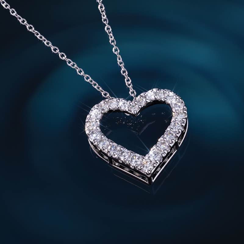 Lab-created Diamond Heart Necklace