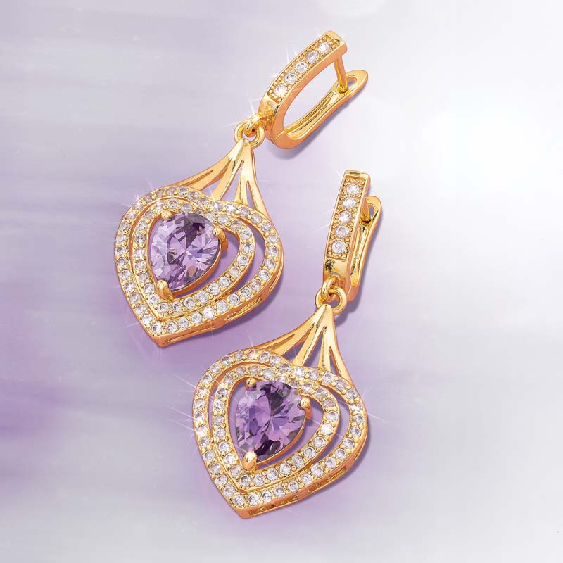 Purple Heart Earrings