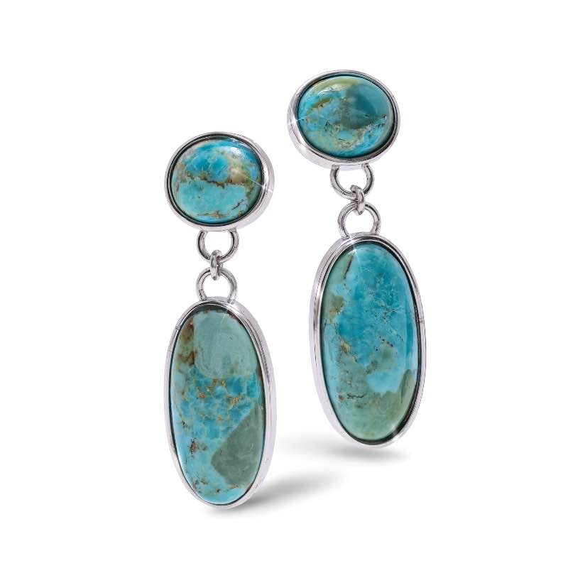 Skystone Sterling Silver Turquoise  Earrings