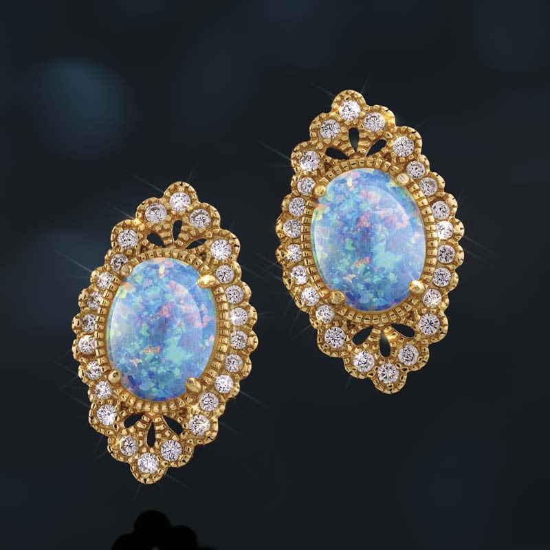 Women's Kyocera Lab-Created Opal Jazz Earrings