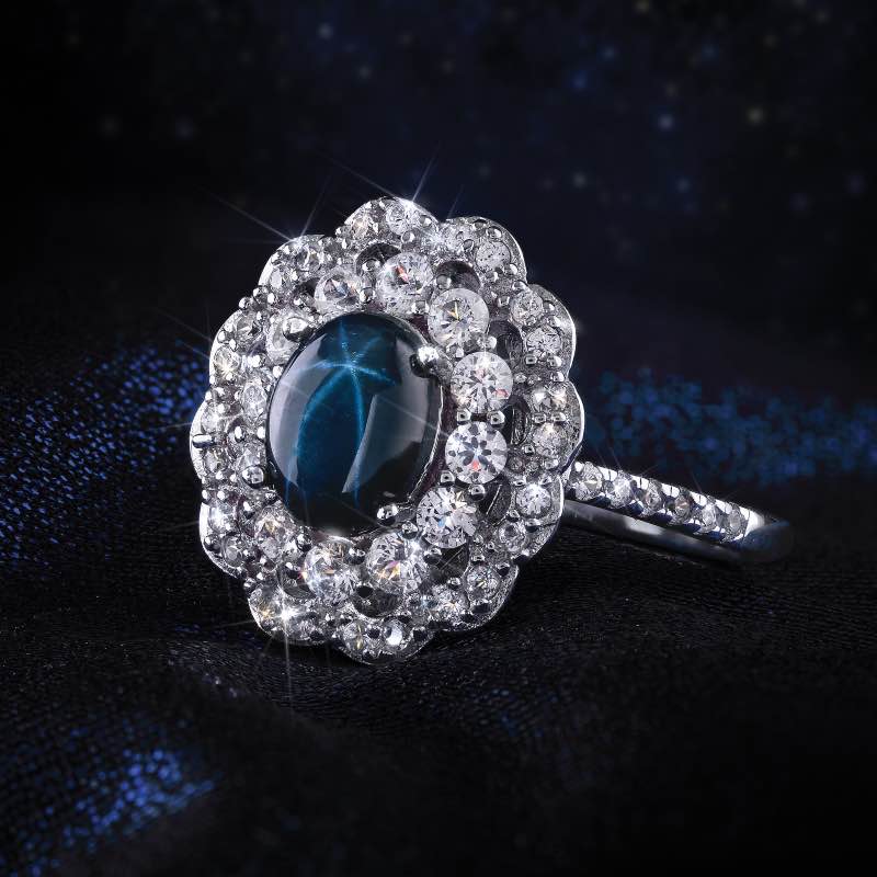 Cosmic Star Sapphire Ring & Earrings