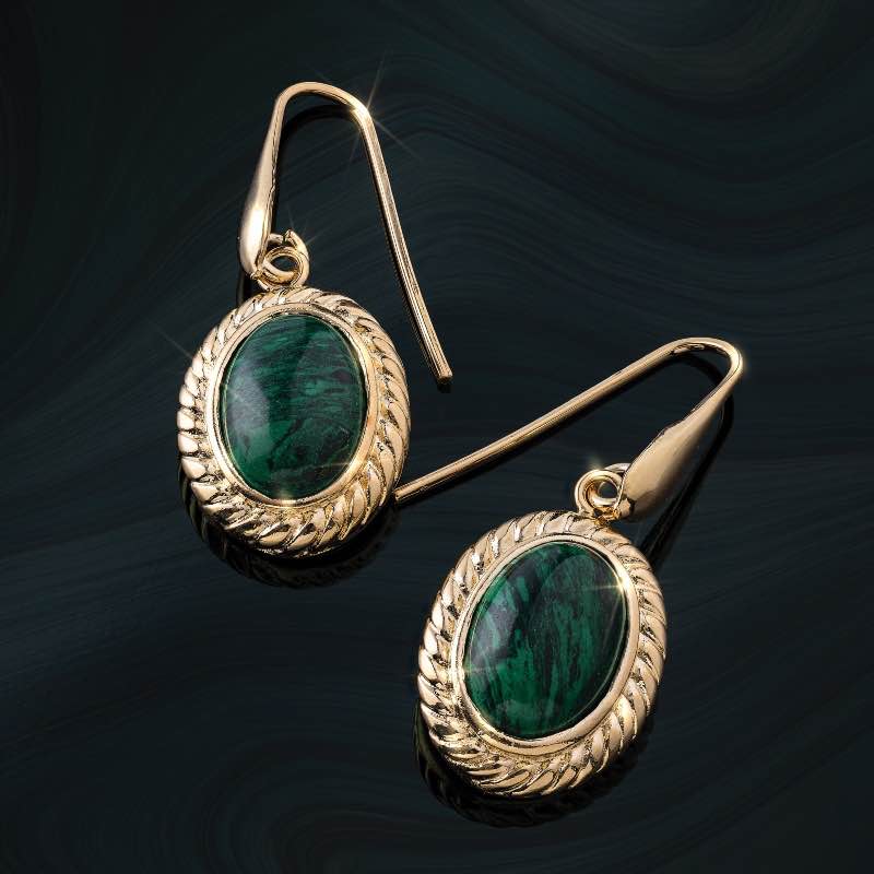 Vintage Chic Malachite Earrings
