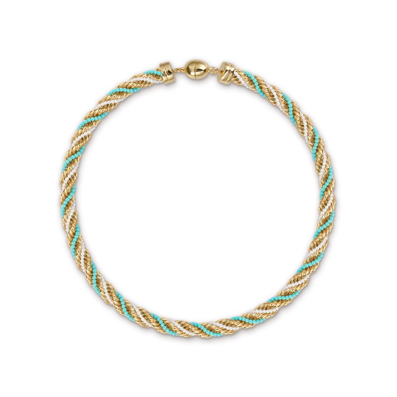 18k Yellow Gold Plated Italian Rope Necklace