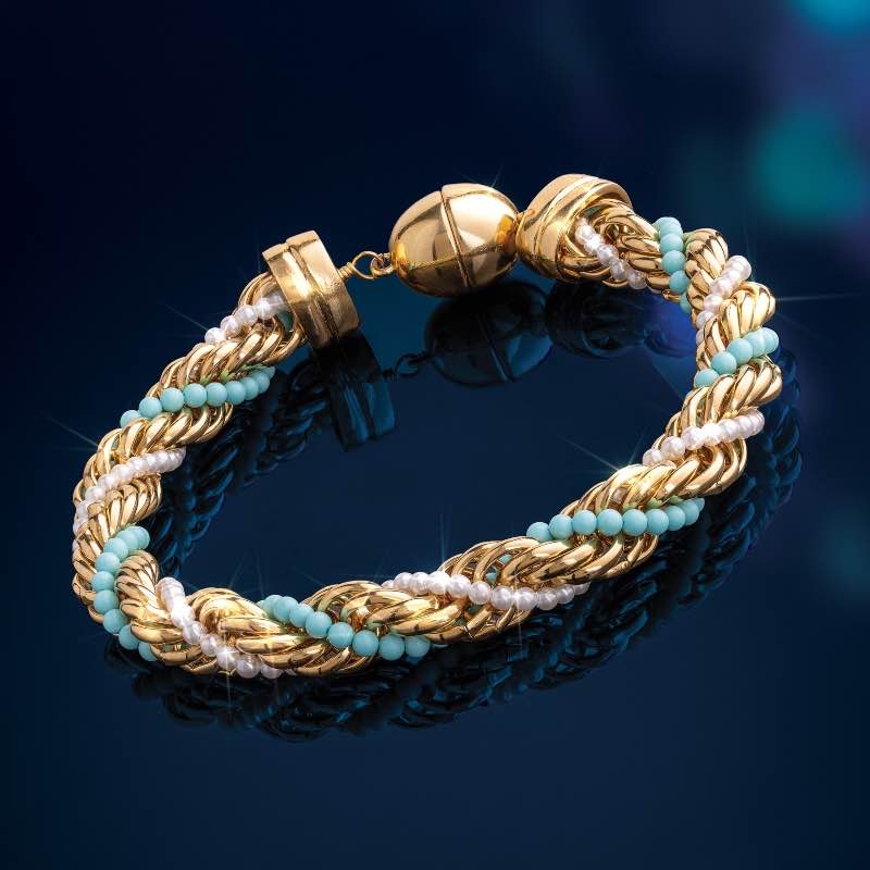 18k Yellow Gold Plated Italian Rope Bracelet
