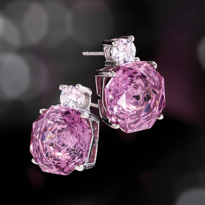 Double Asscher Rose Earrings