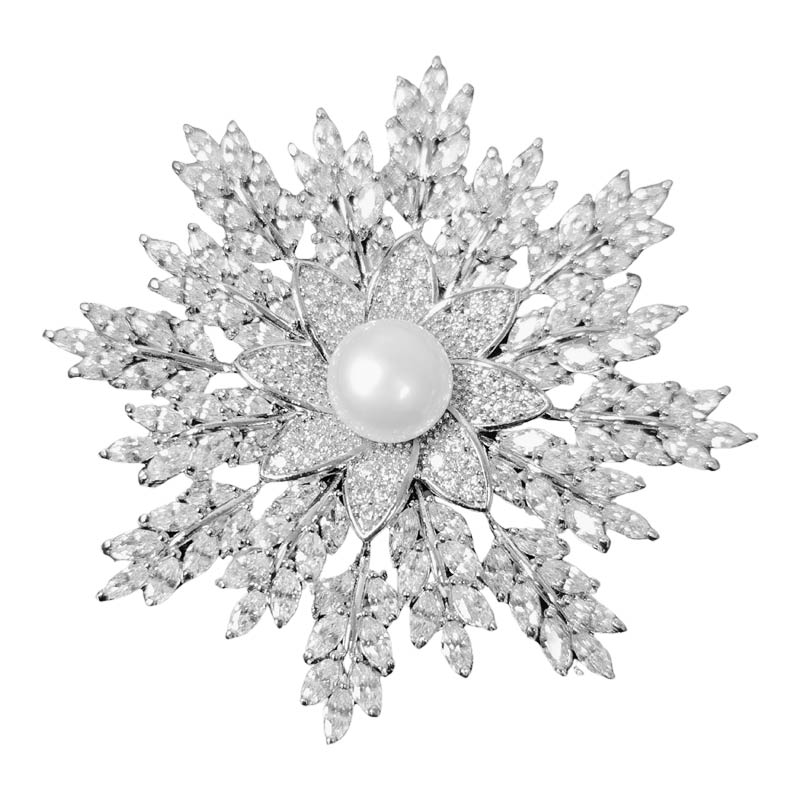 Winter's Sparkle Snowflake Brooch