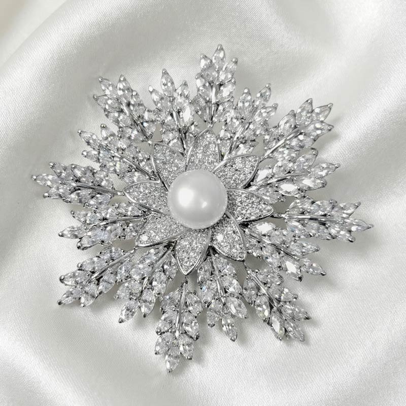 Winter's Sparkle Snowflake Brooch