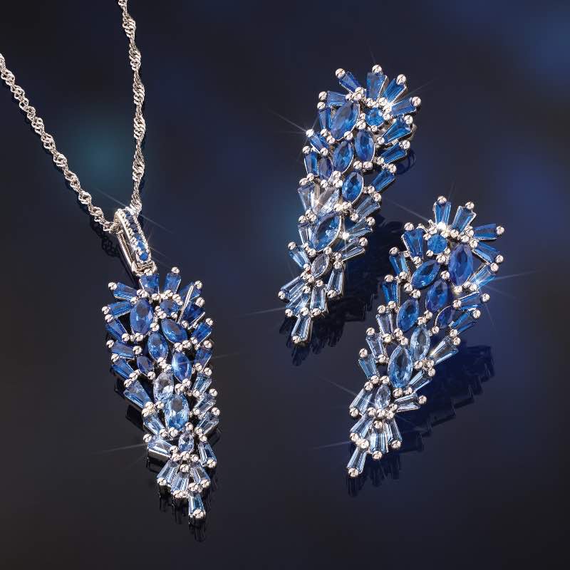 Icicle Spinel Pendant, Chain and Earrings