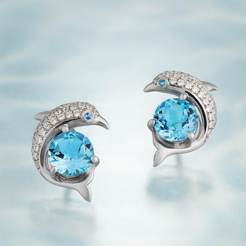 DiamondAura Dolphin Earrings