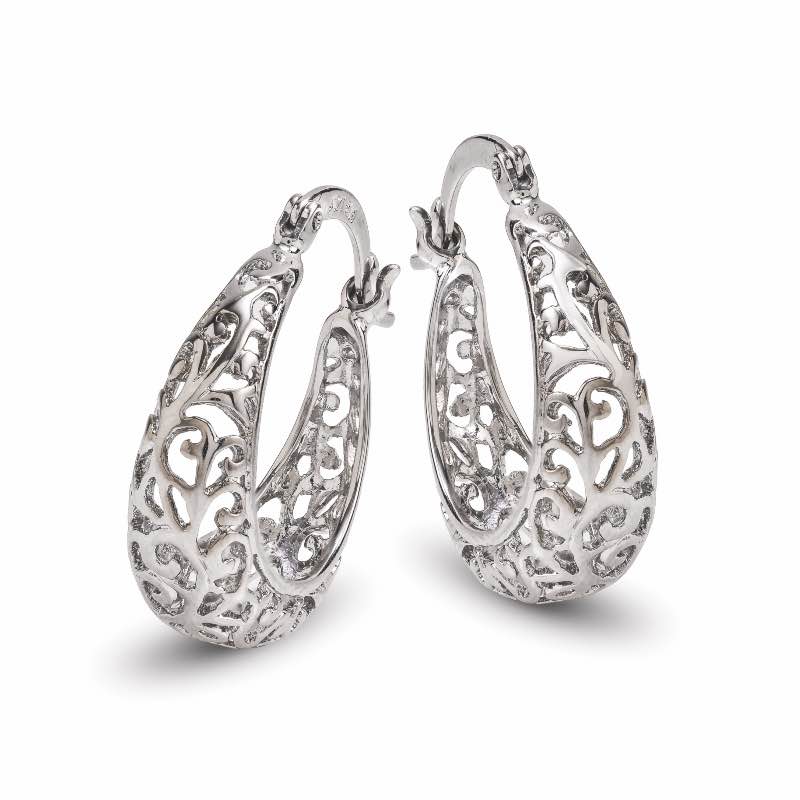 Baroque Filigree Hoop (silver-finished)