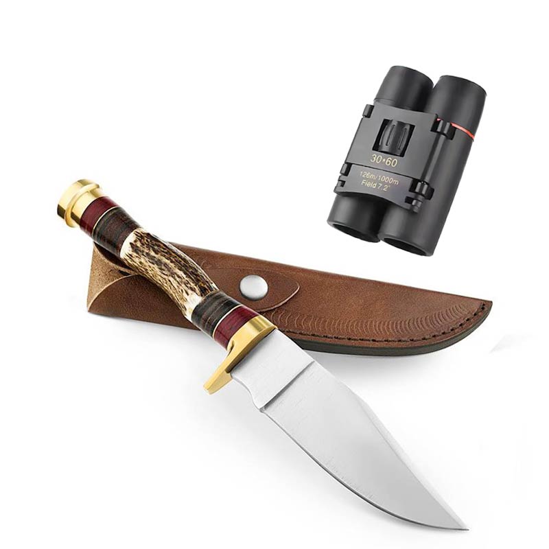 Stag Hunter Knife plus FREE 30x60 HD Pocket Binocular
