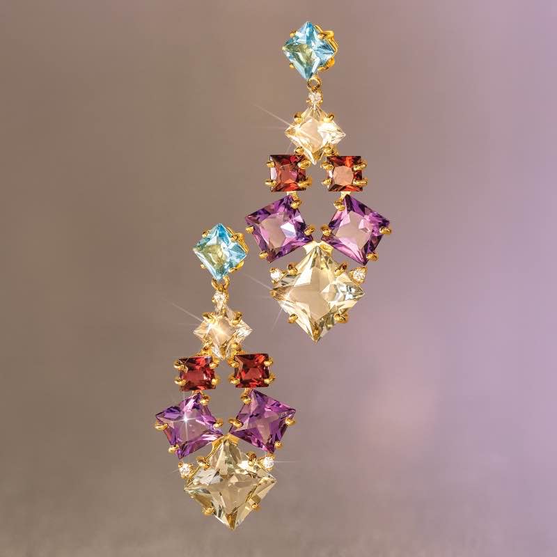 18k Gold-Vermeil Multi-Gemstone Earrings