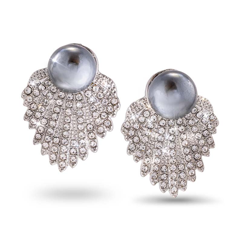 Deco Brilliance Earrings (Silver Finished)