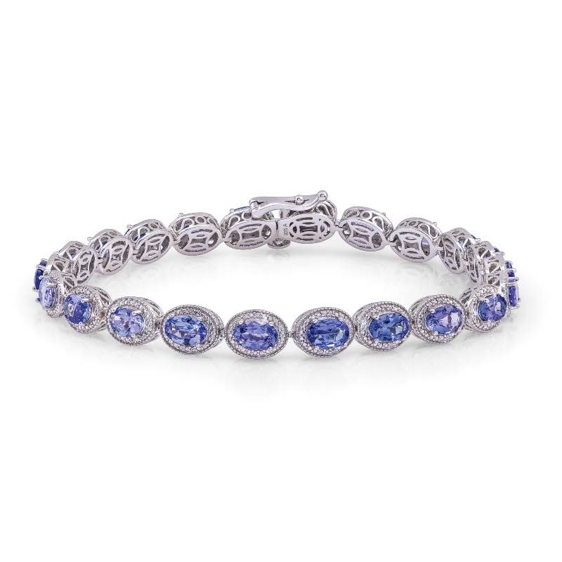 Sterling Silver Tanzanite Bracelet (9 ctw)