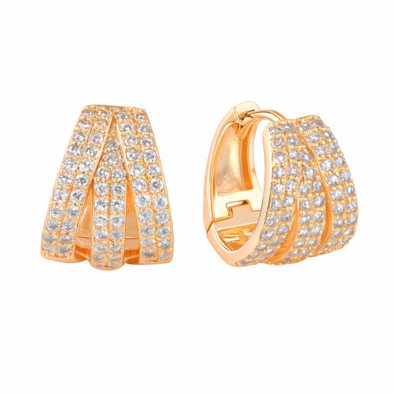 18K Gold-finished Trio Hoops Earrings