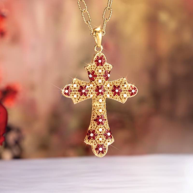 Gilded Devotion Cross Pendant and Chain